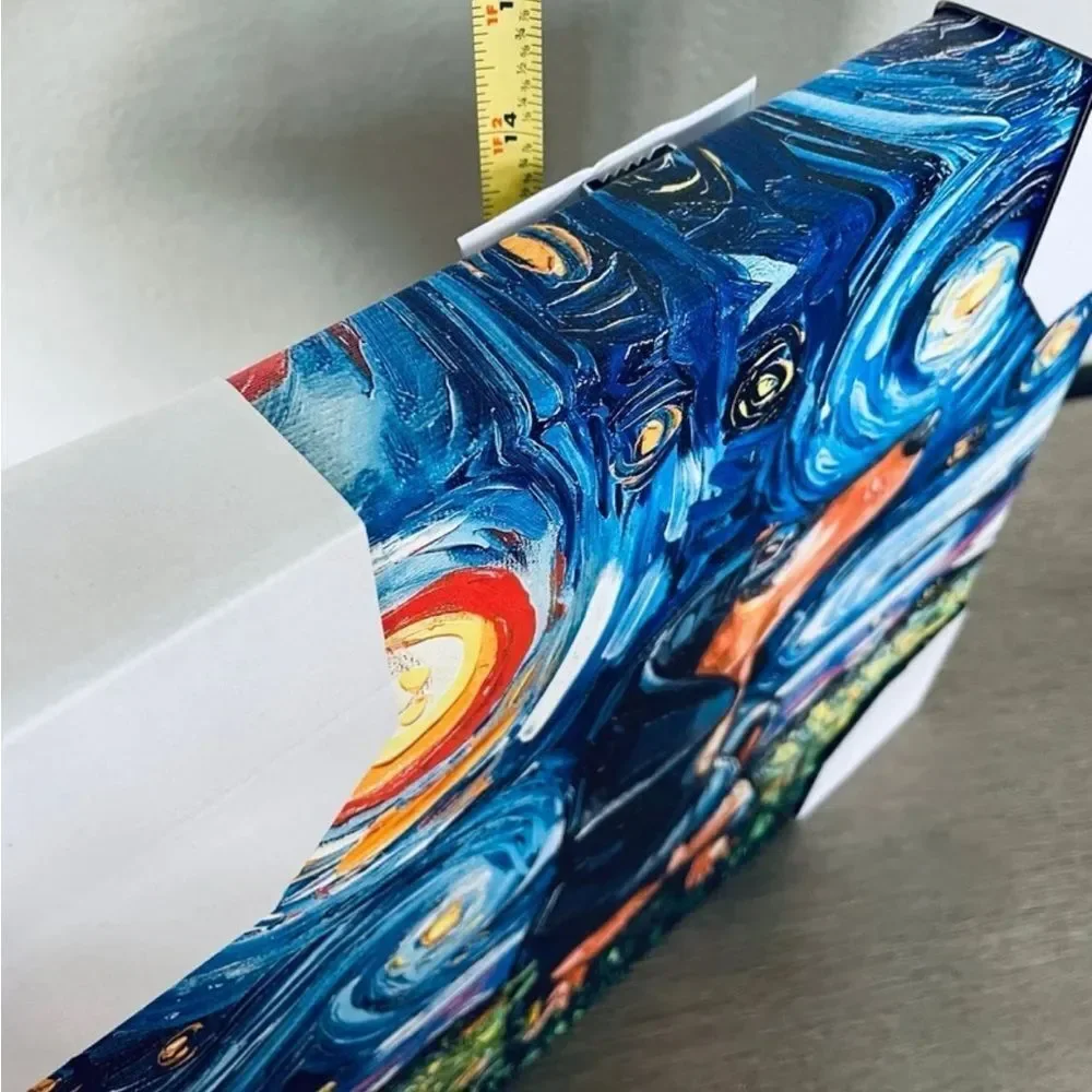 Dachshund Dog Starry Night Van Gogh Canvas Painting Wall Art Decor